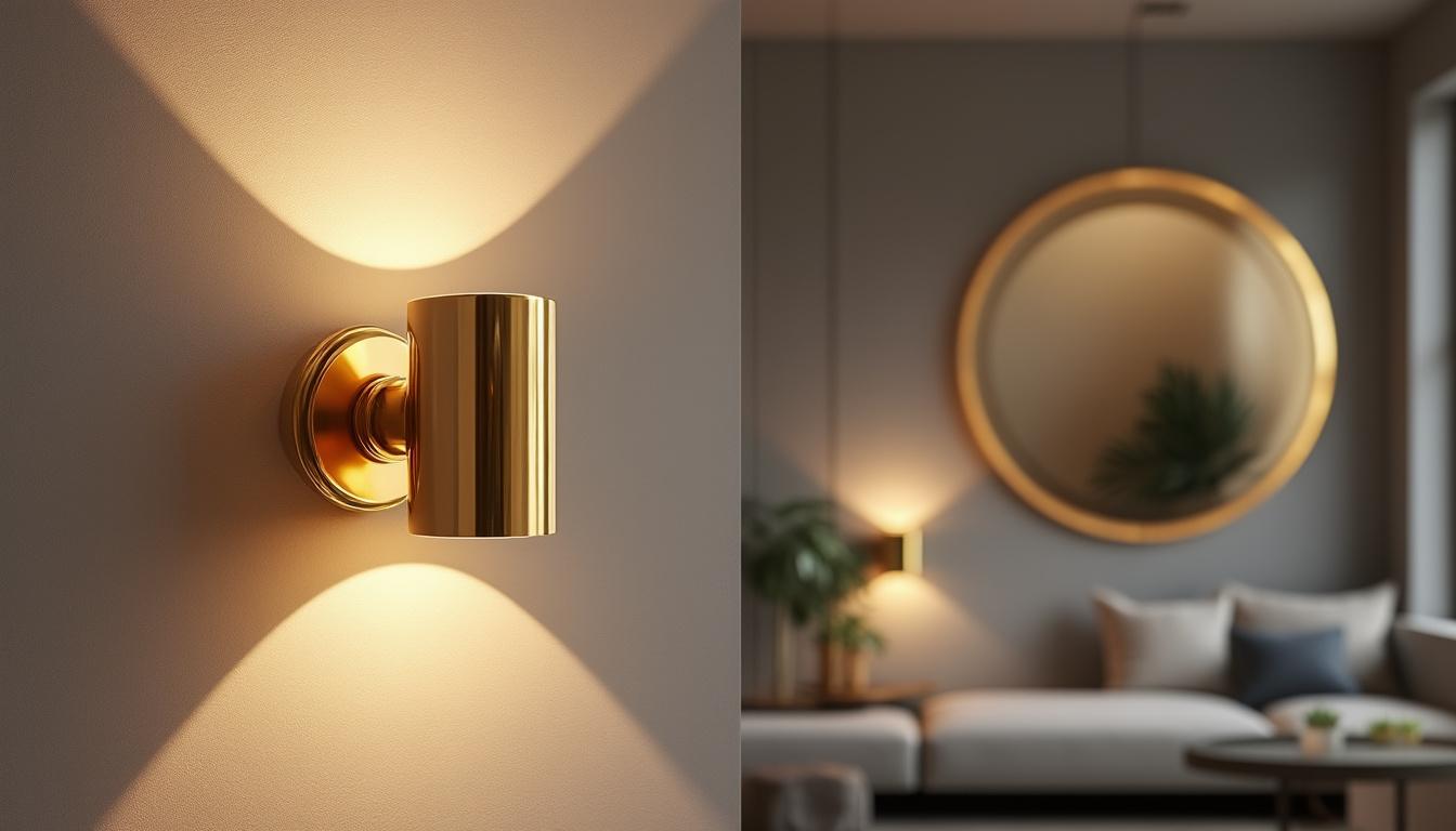 découvrez notre applique murale en laiton doré, alliant élégance et lumière chaleureuse pour sublimer et illuminer votre intérieur avec style.