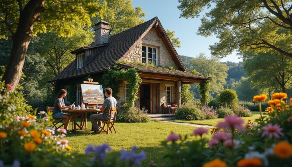 En Dordogne, un refuge familial en pleine nature où vivent deux artistes