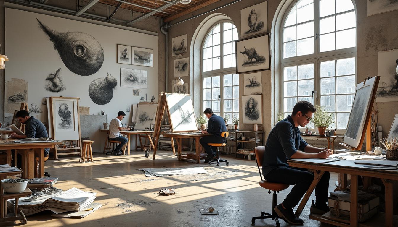 découvrez l'exploration du dessin surréaliste à l'atelier commode de montreuil, un voyage créatif entre rêve et réalité.