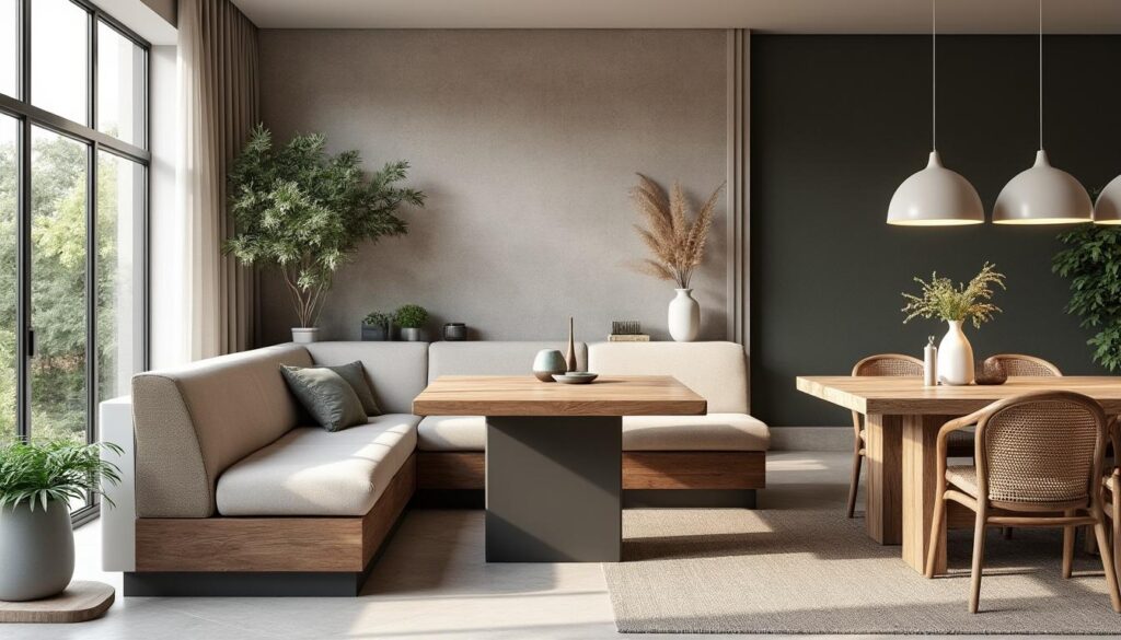 Idées inspirantes de salles à manger avec banquette intégrée