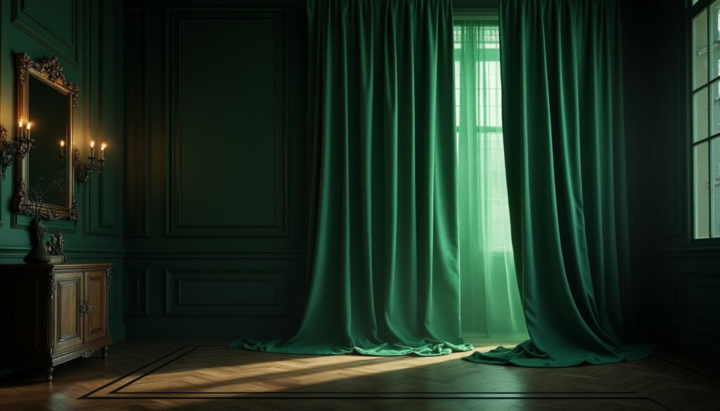 Le mystère du rideau vert : entre symbolisme et réalité