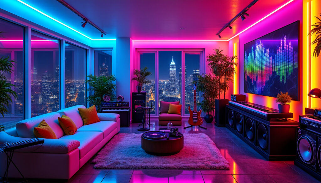 Plongée chromatique : l'appartement vibrant du musicien Myd