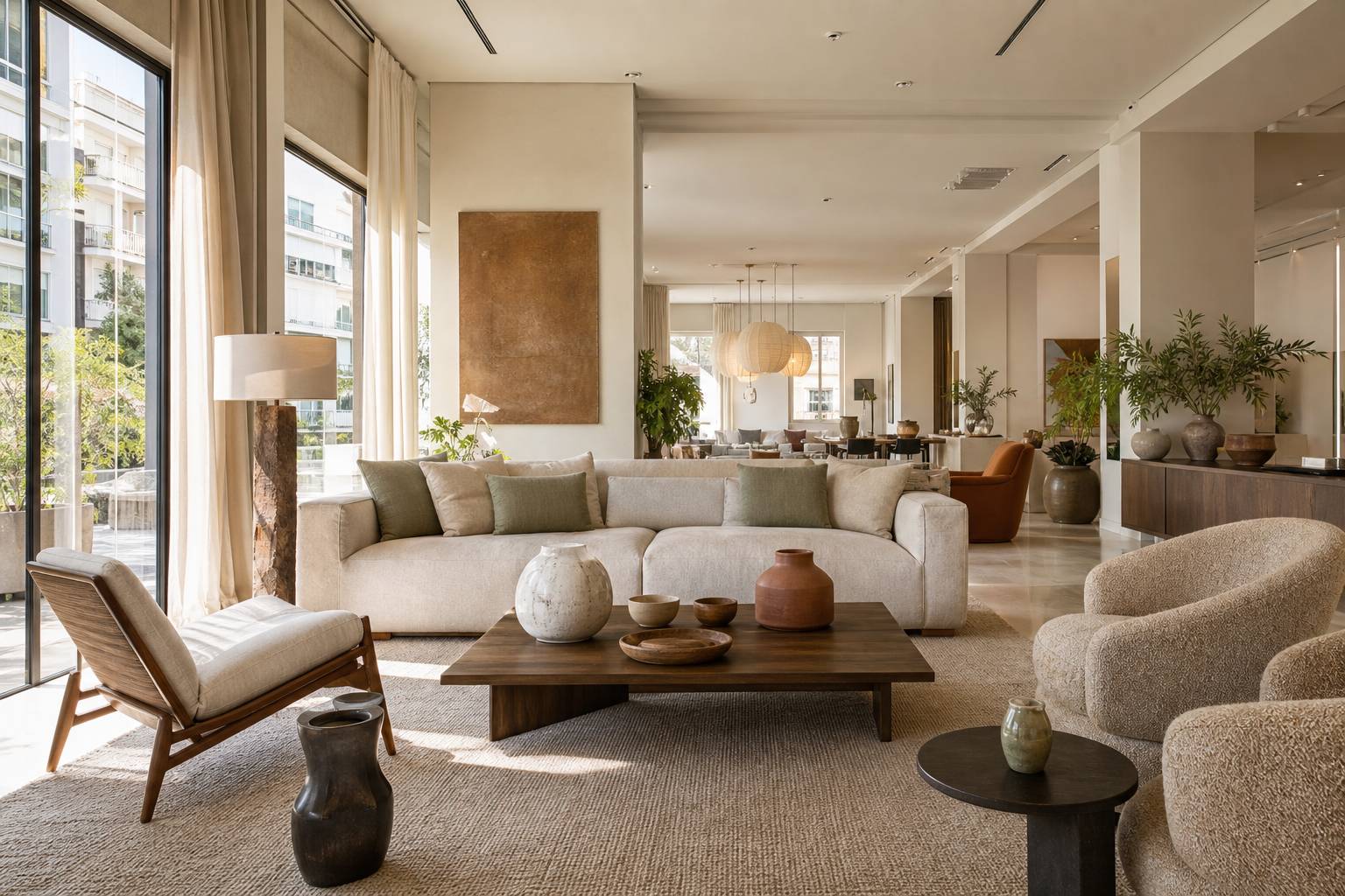Showroom Minotti elegant a Cannes avec mobilier design contemporain