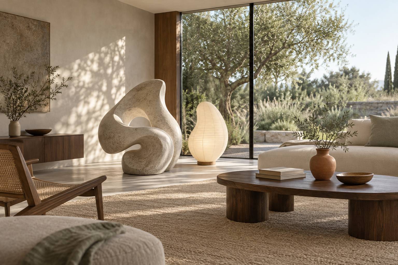Illustration éditoriale du sujet : Isamu Noguchi : quand design et sculpture se fondent en une poésie exposée au LaM