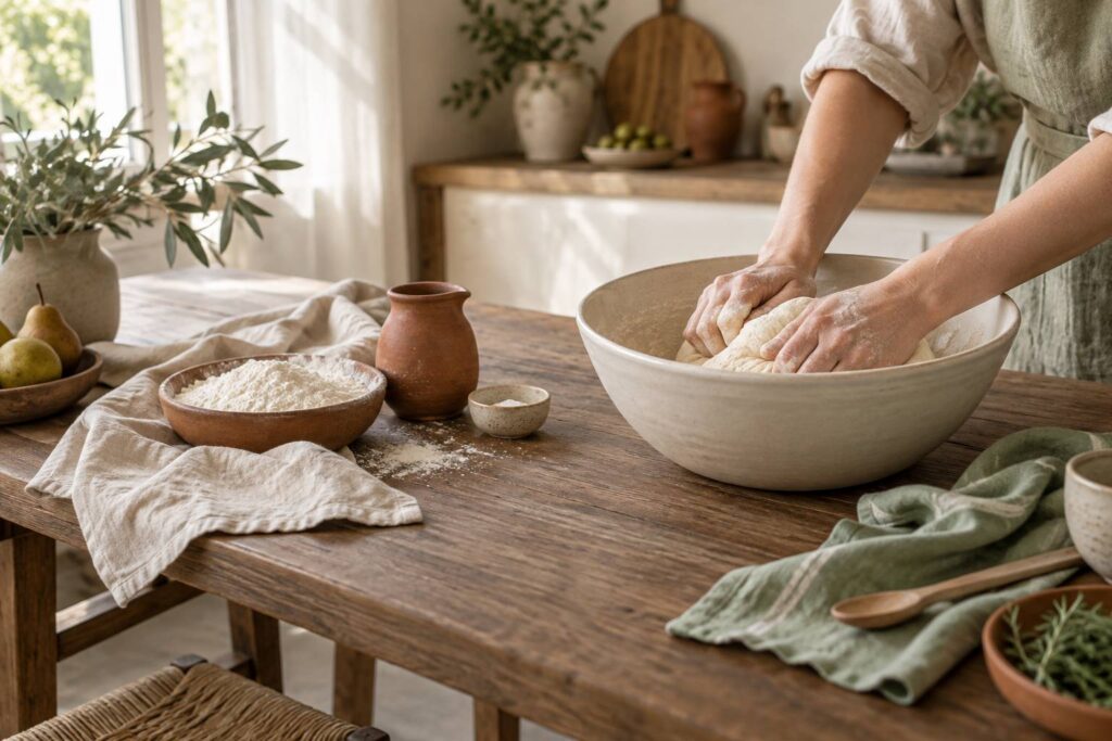 Le geste artisanal de la pâte : pétrissage à la main, temps et savoir-faire