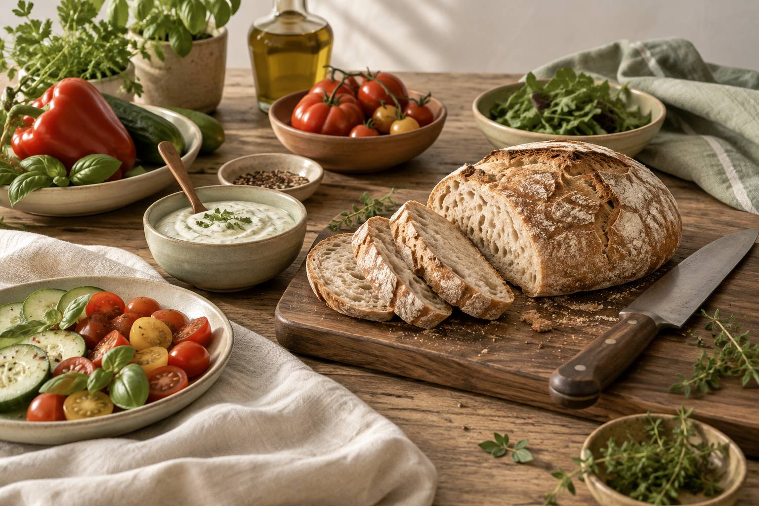 Sandwich genereux au pain moelleux garni de legumes frais sur papier sulfurise